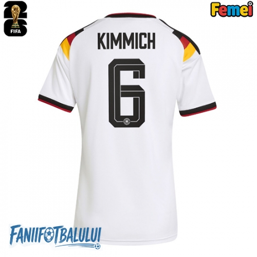 Germania Joshua Kimmich #6 Echipament de Fotbal Replică Mondial 2026 Femei Acasa Germania Joshua Kimmich #6 Echipament de Fotbal Replică Mondial 2026 Femei Acasa